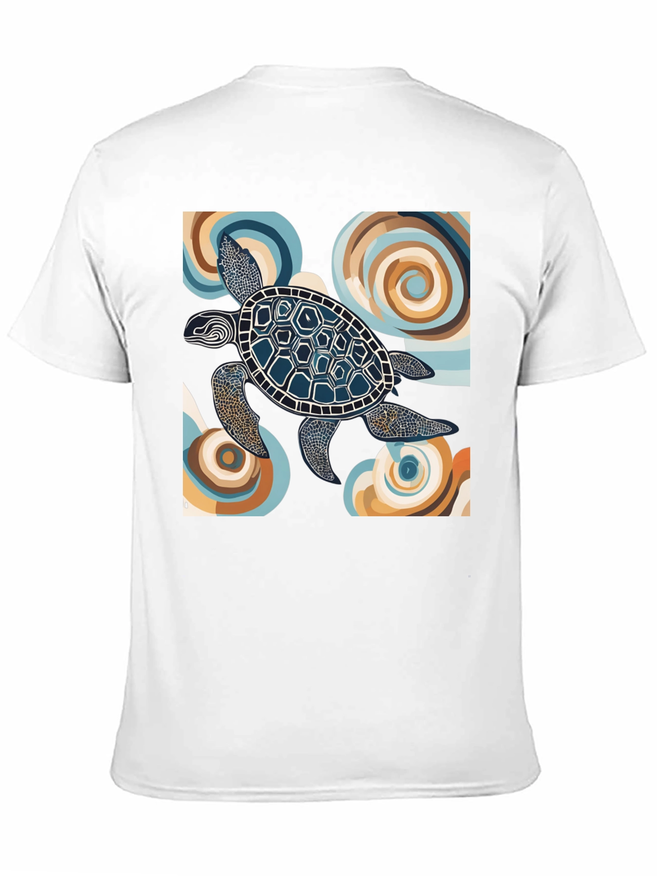 Abstract Turtle Graphic Tee - Black