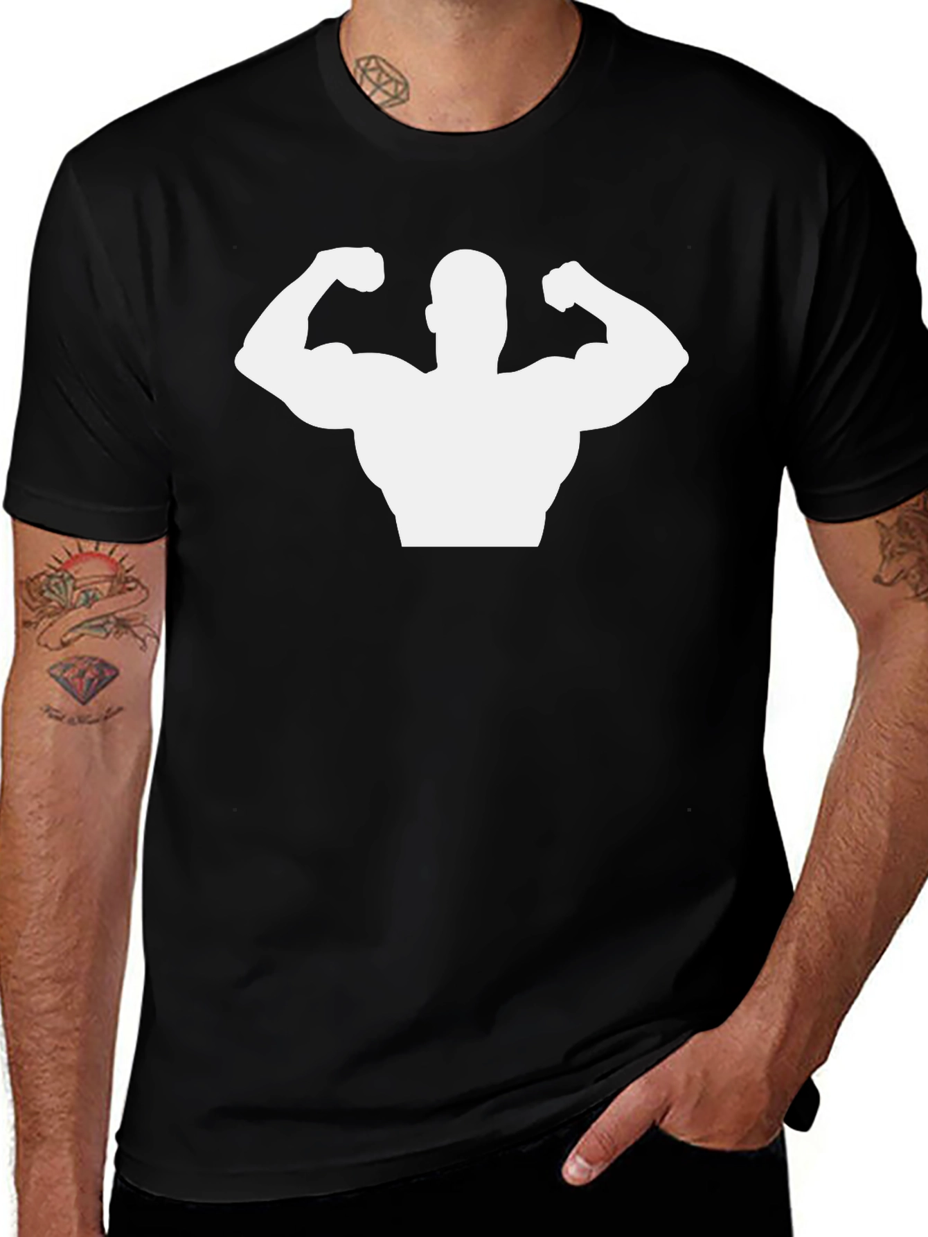 Muscle Man Graphic Tee - Black T-Shirt