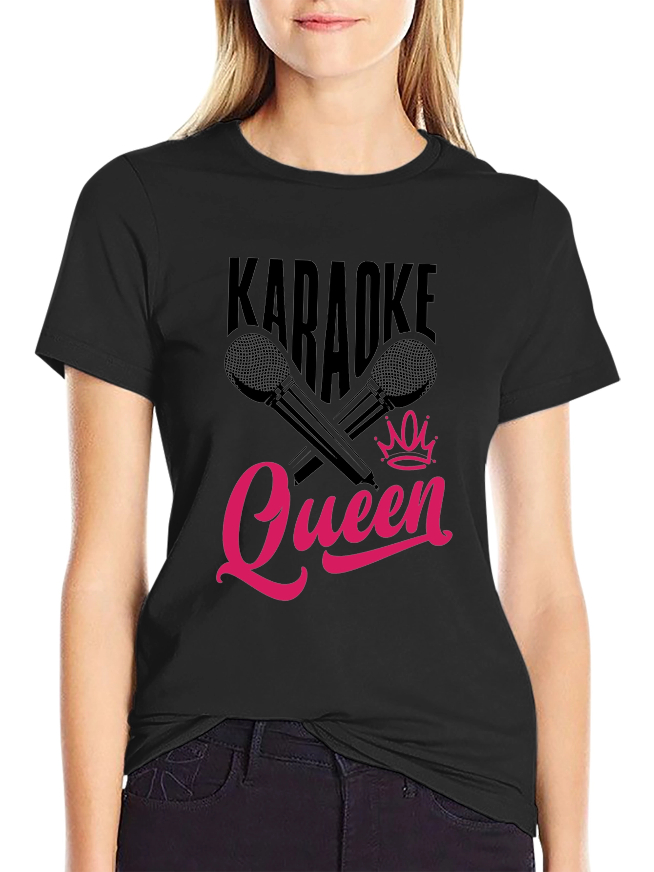 Karaoke Queen Graphic Tee - Black T-Shirt