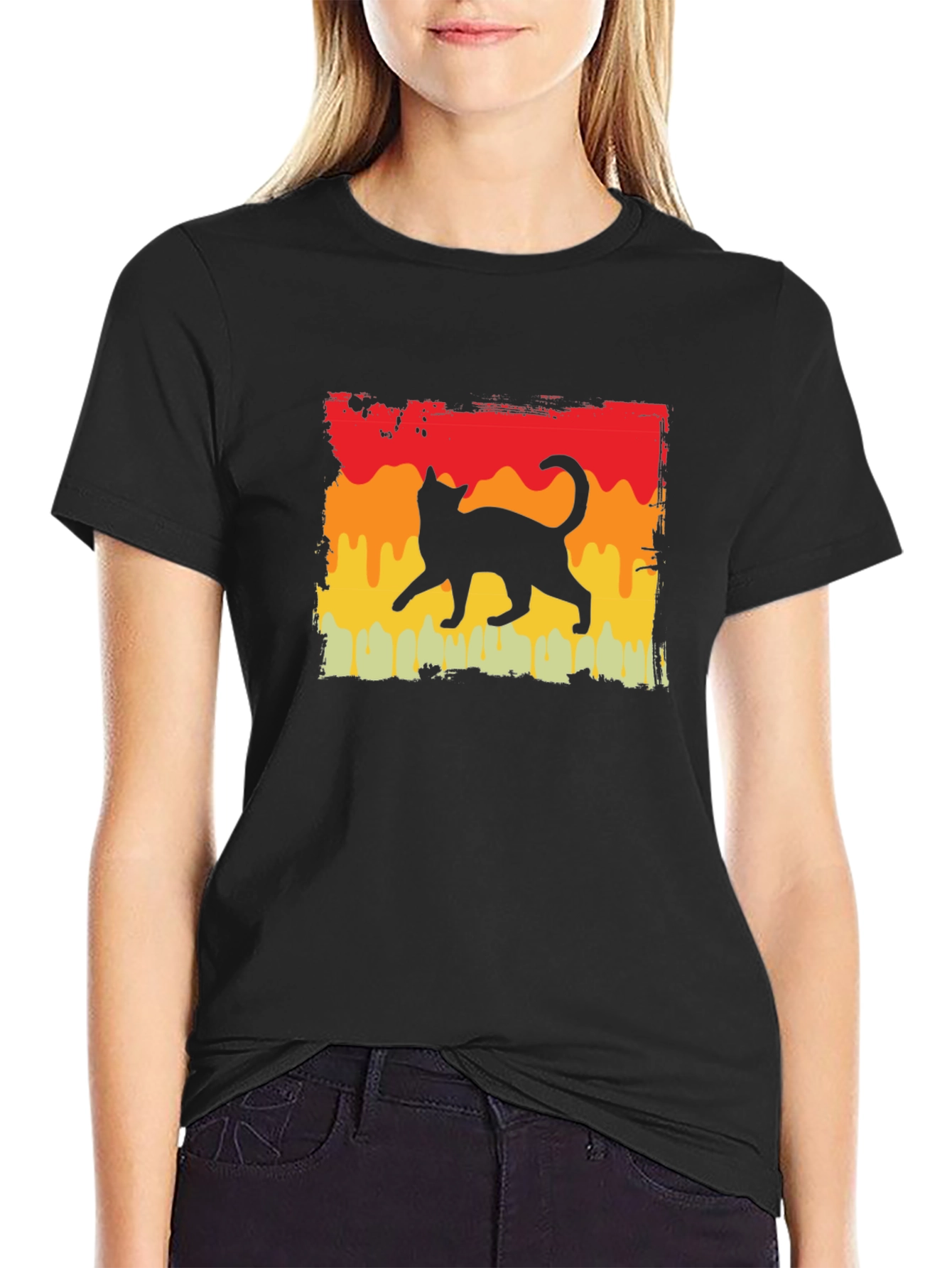 Retro Cat Silhouette T-Shirt
