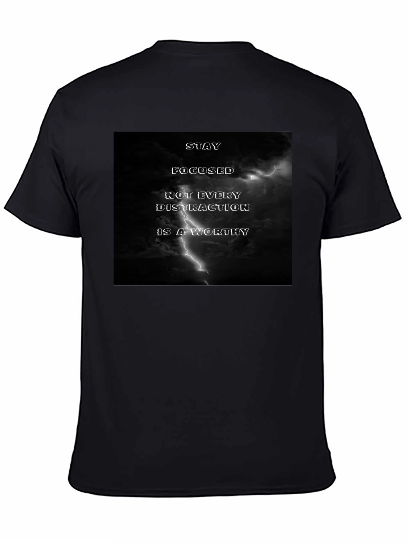 Stay Focused Graphic Black T-Shirt