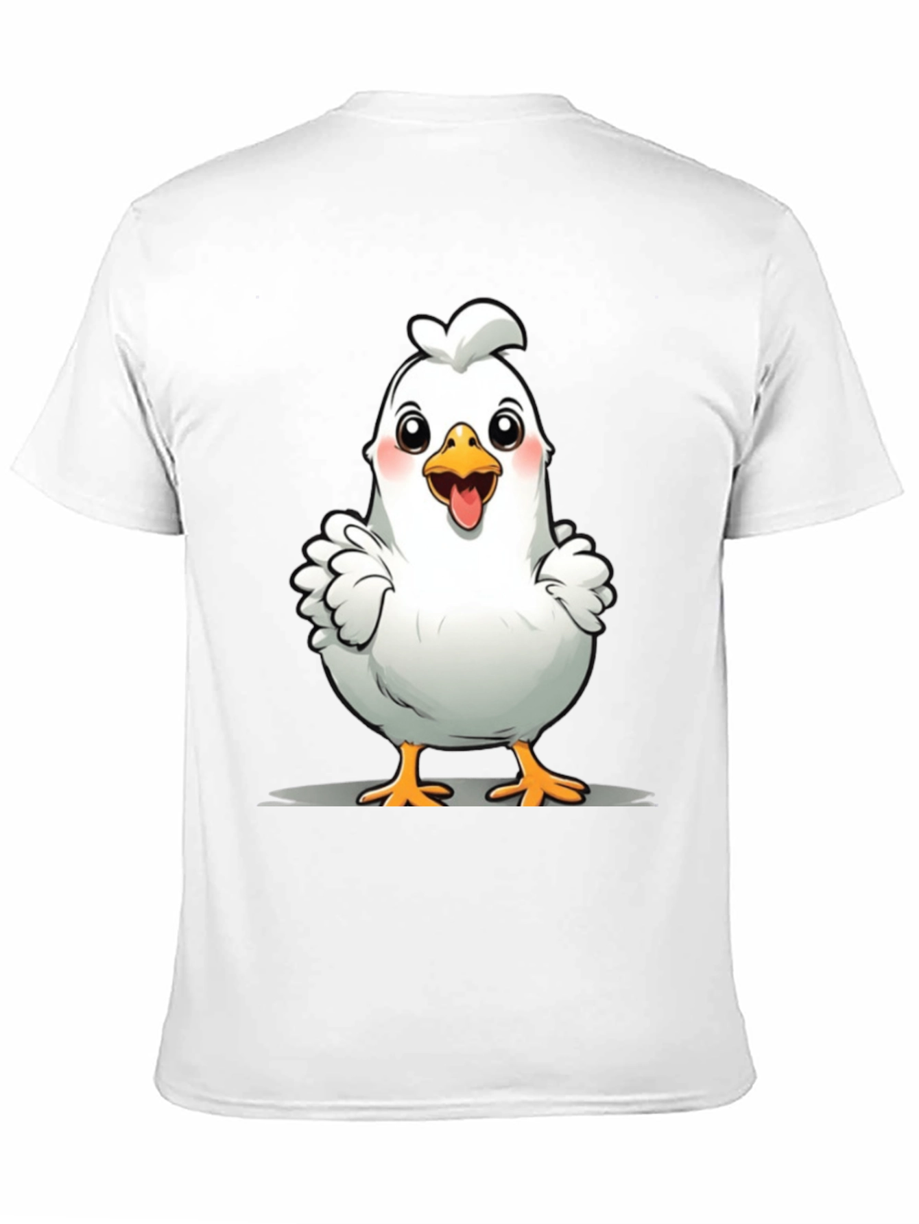 Cute Chicken Graphic Tee - Black Cotton T-Shirt