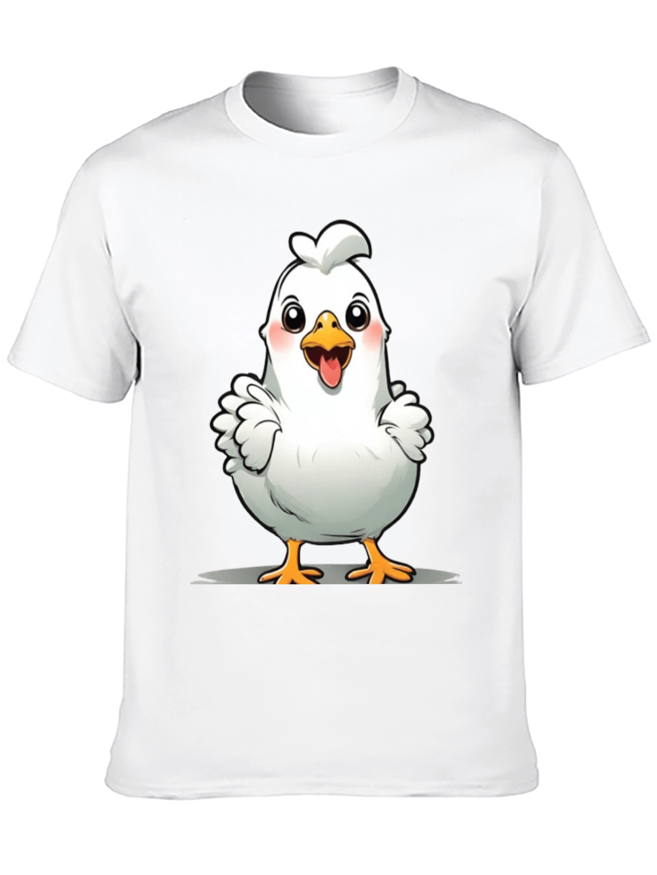 Cute Chicken Graphic Tee - Black Cotton T-Shirt