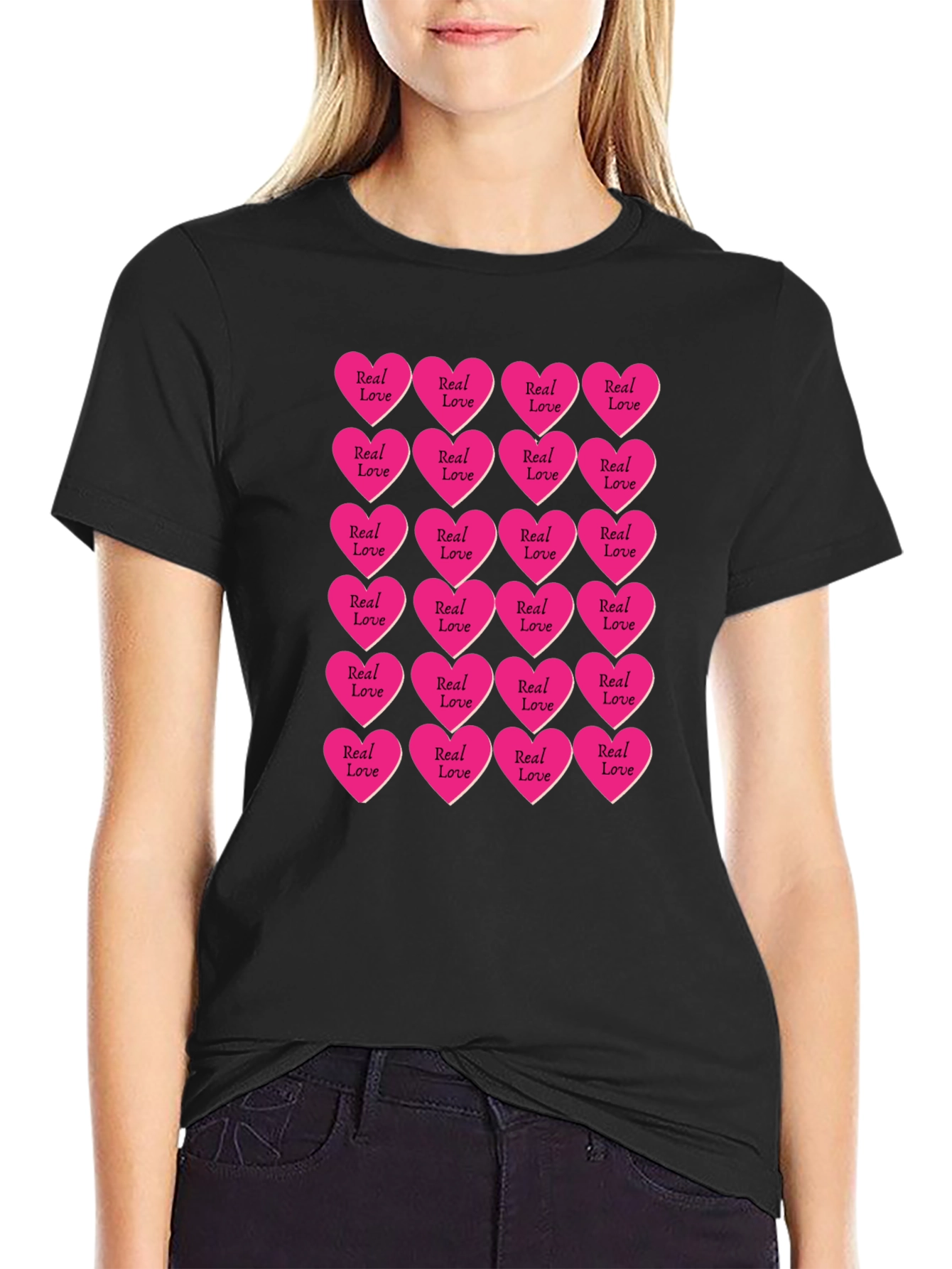 Real Love Hearts T-Shirt - Graphic Print Tee