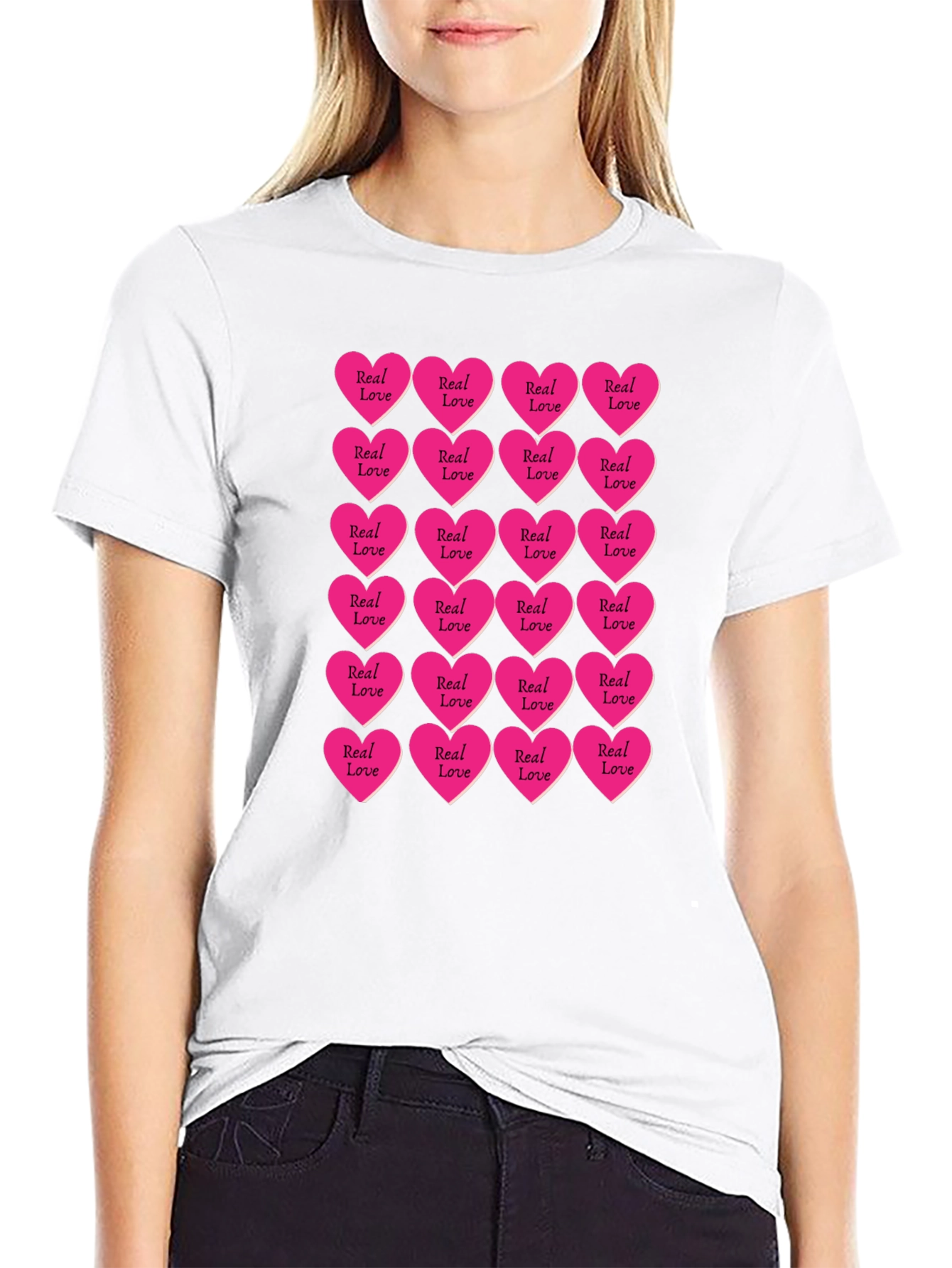 Real Love Hearts T-Shirt - Graphic Print Tee