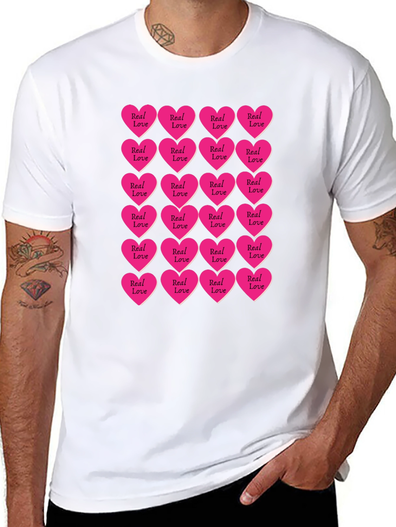 Real Love Hearts T-Shirt - Graphic Print Tee