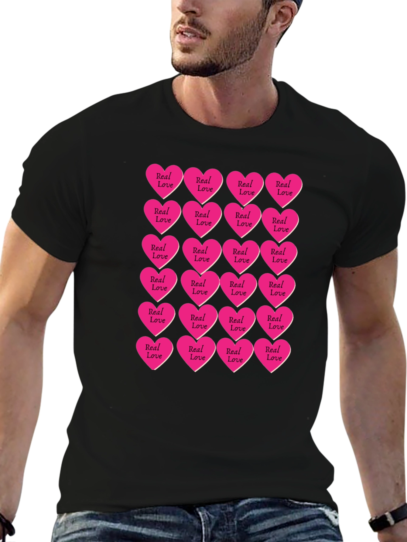 Real Love Hearts T-Shirt - Graphic Print Tee