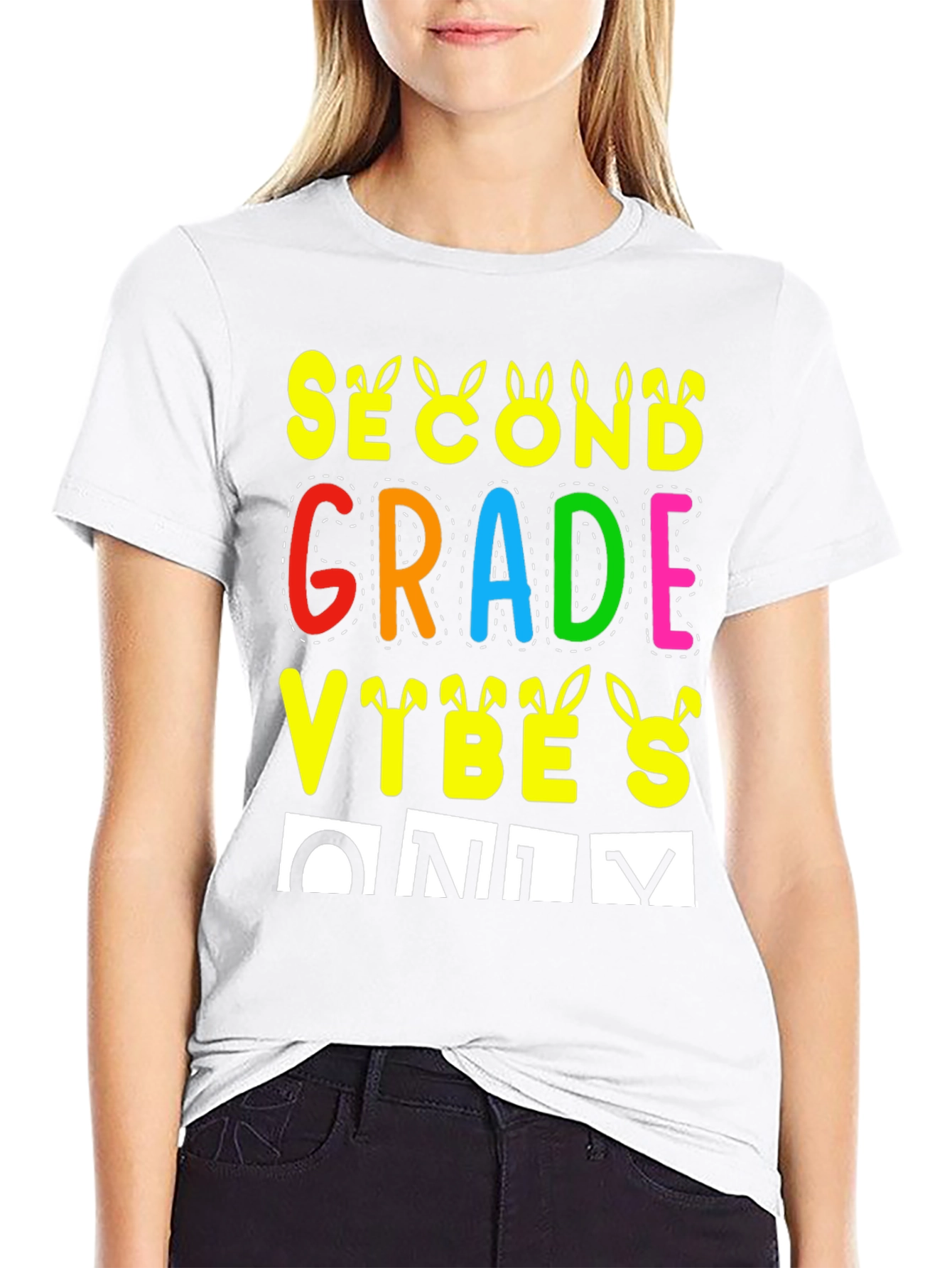 Second Grade Vibes Only Easter T-Shirt