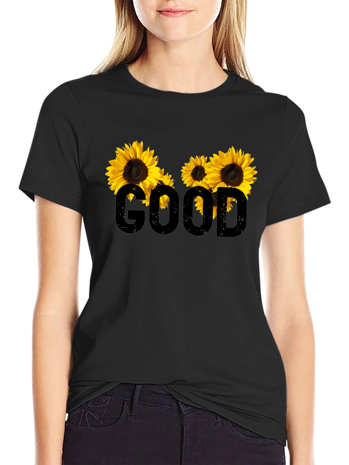 Good Sunflower Graphic Tee - Trendy Casual Style