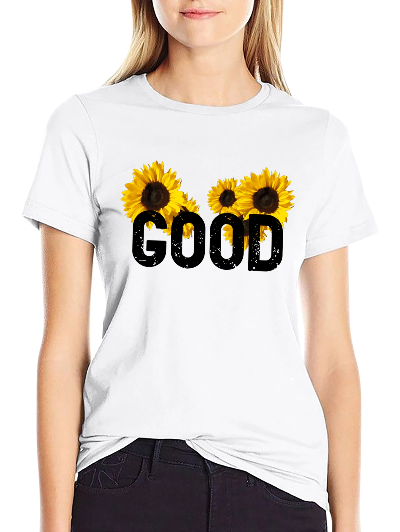 Good Sunflower Graphic Tee - Trendy Casual Style