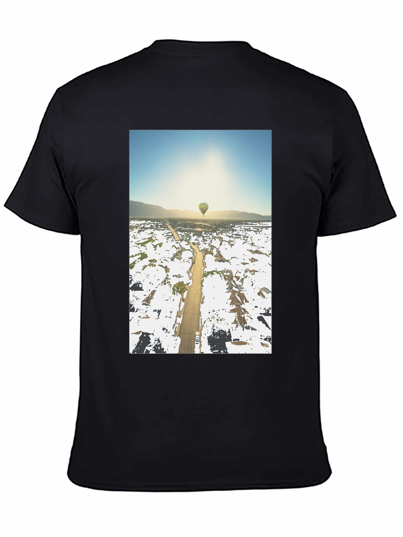 Hot Air Balloon T-Shirt Aerial View Graphic Tee