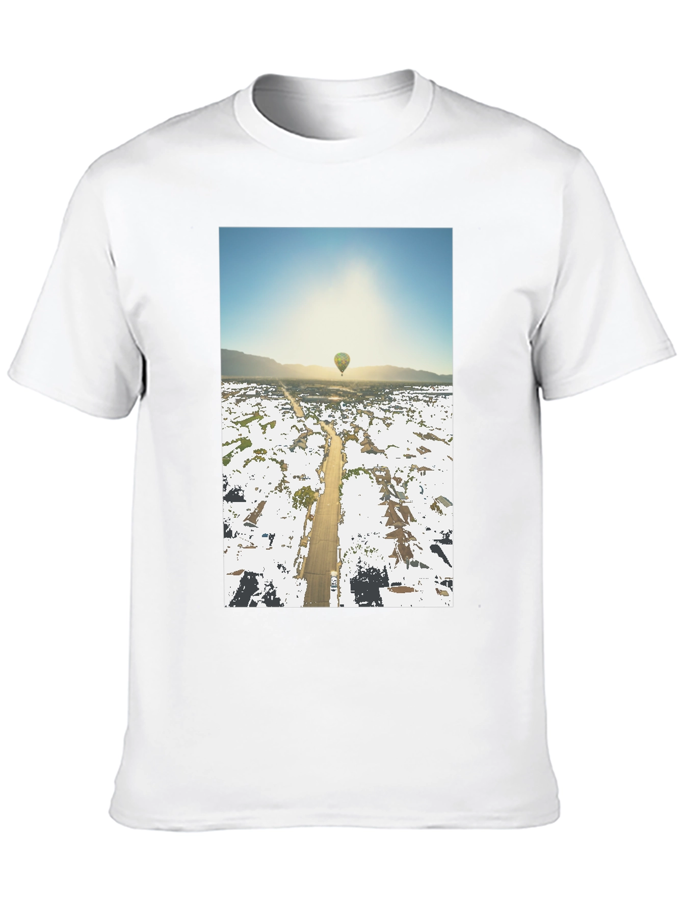 Hot Air Balloon T-Shirt Aerial View Graphic Tee