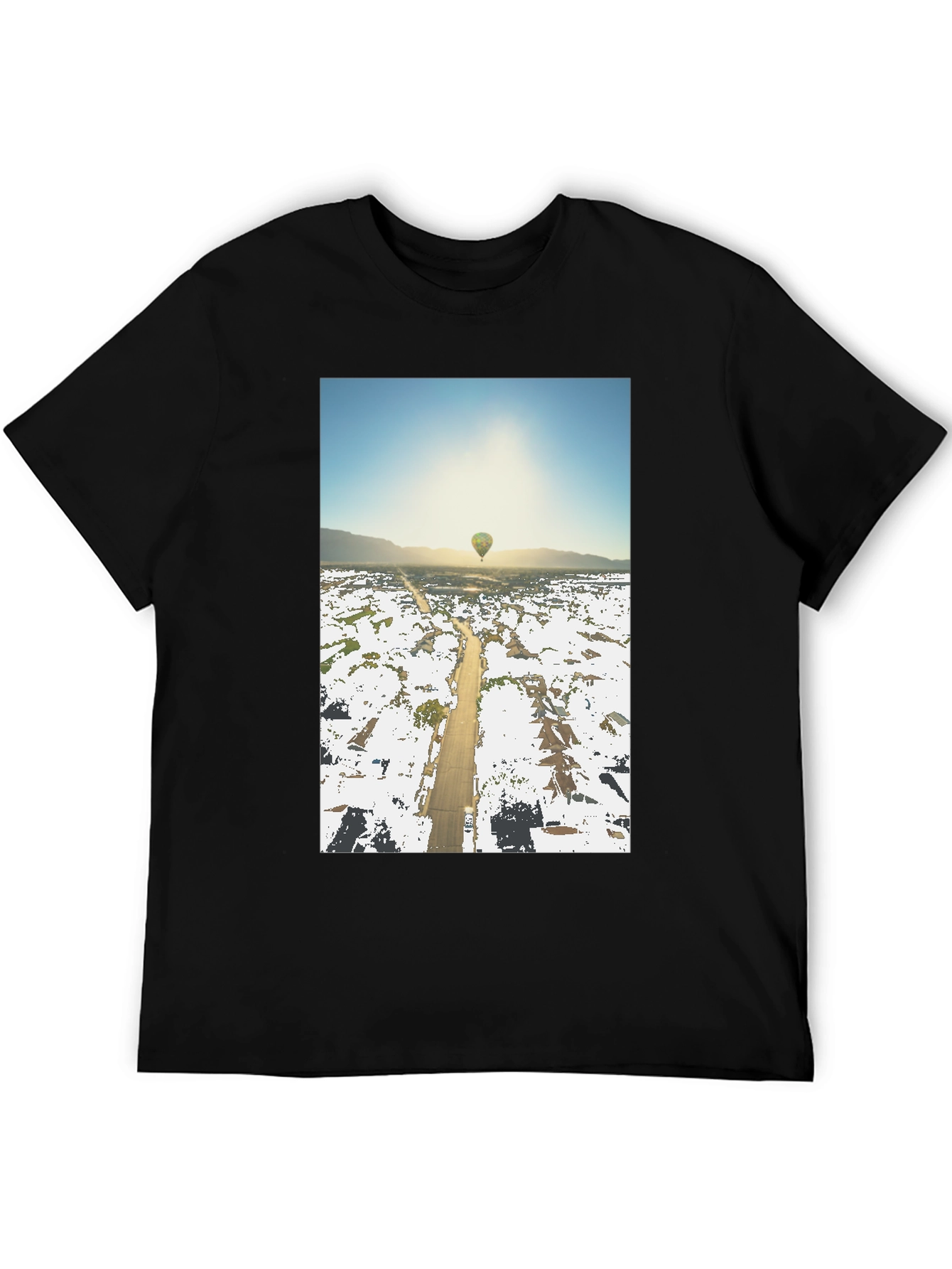 Hot Air Balloon T-Shirt Aerial View Graphic Tee