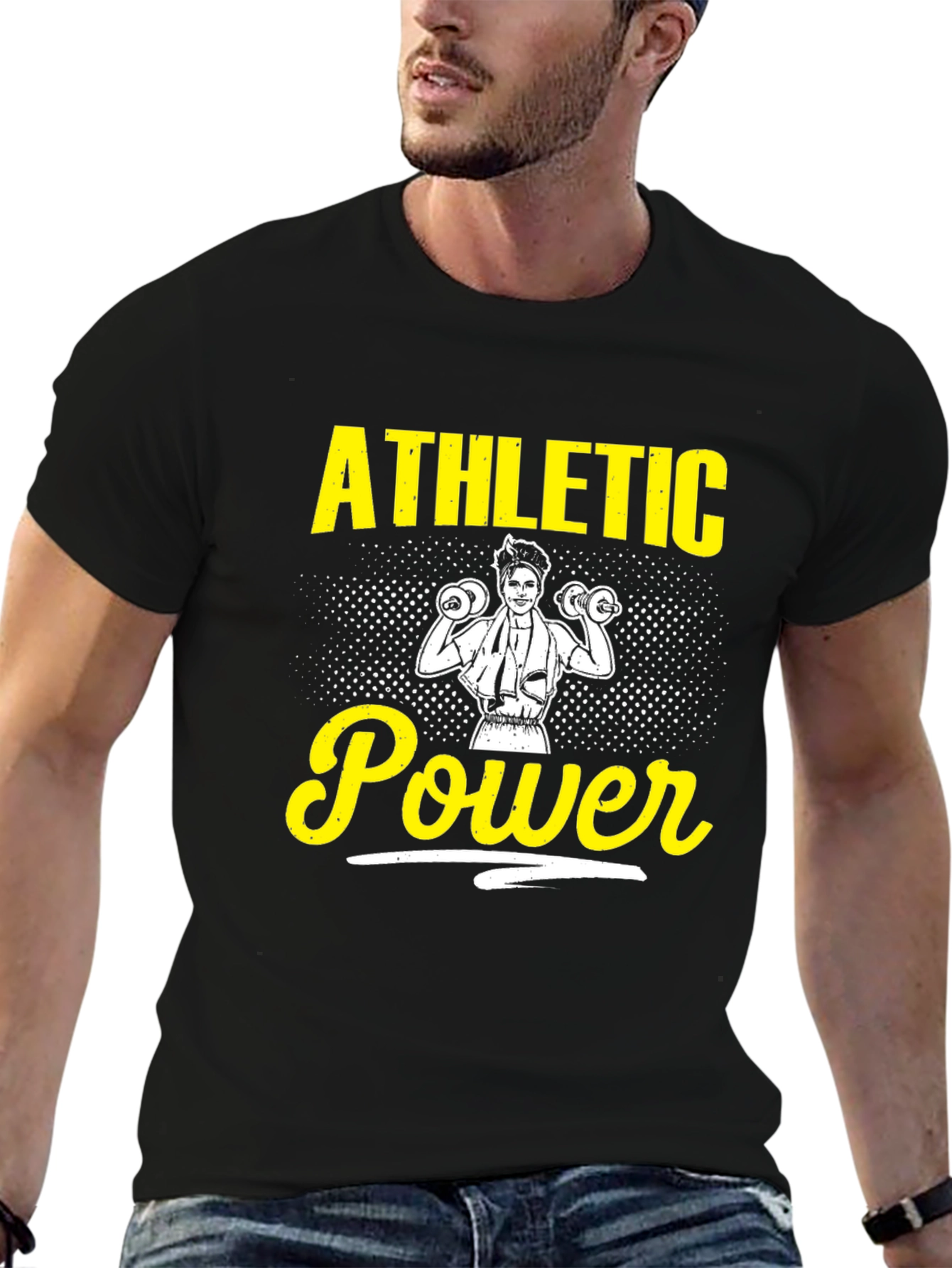 Athletic Power Black T-Shirt - Workout Apparel