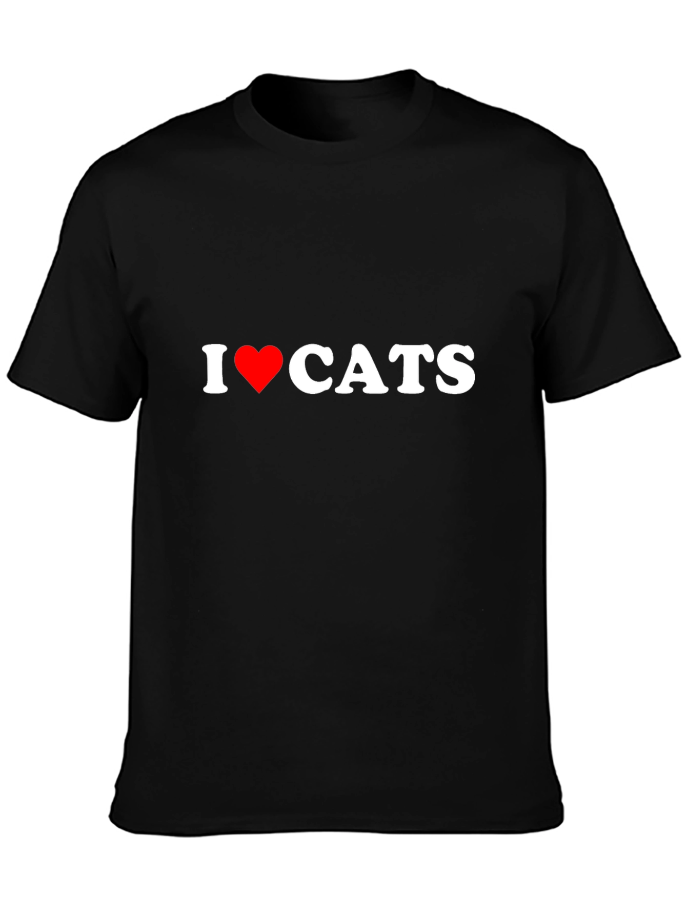 I Heart Cats Black Cotton Graphic T-Shirt
