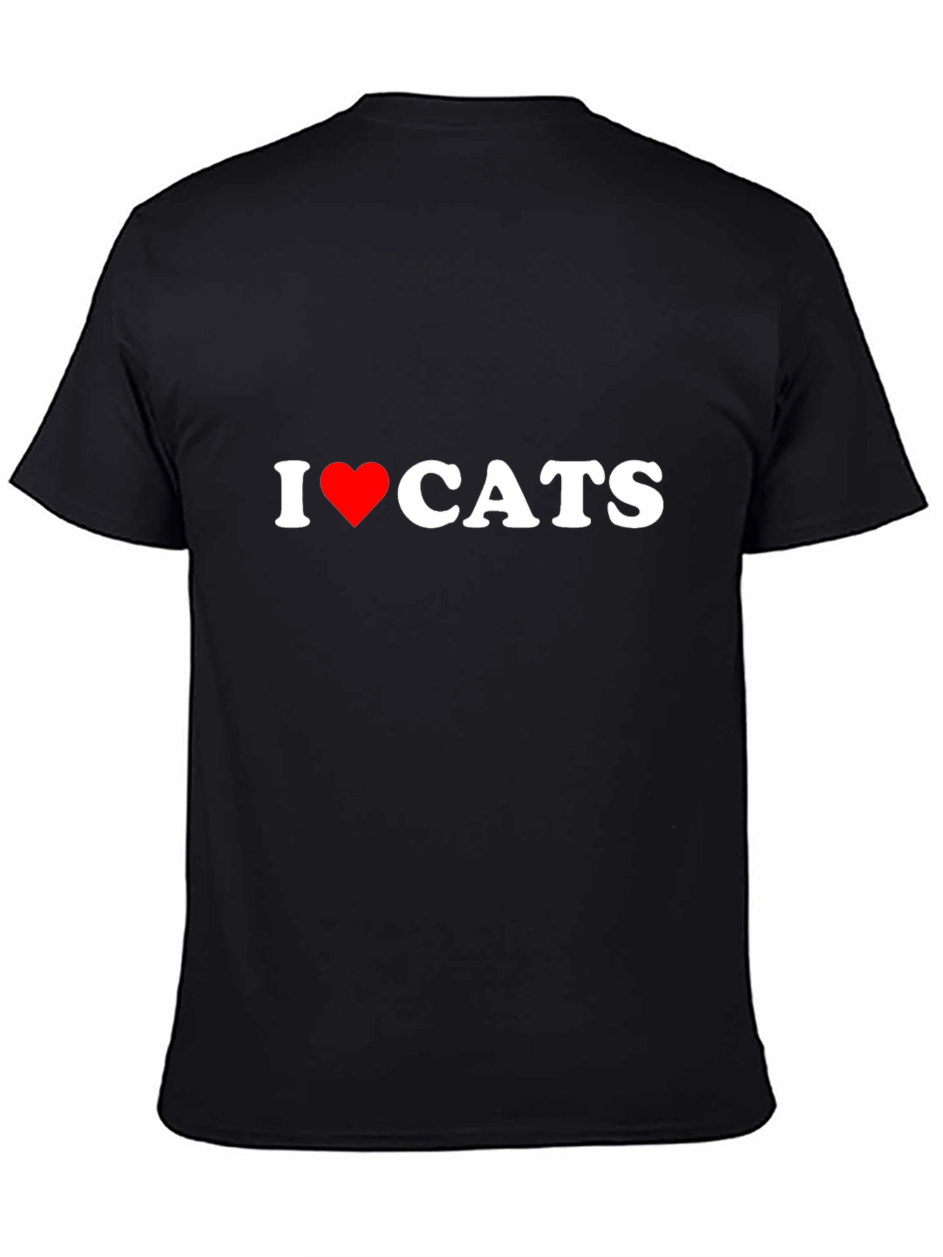 I Heart Cats Black Cotton Graphic T-Shirt