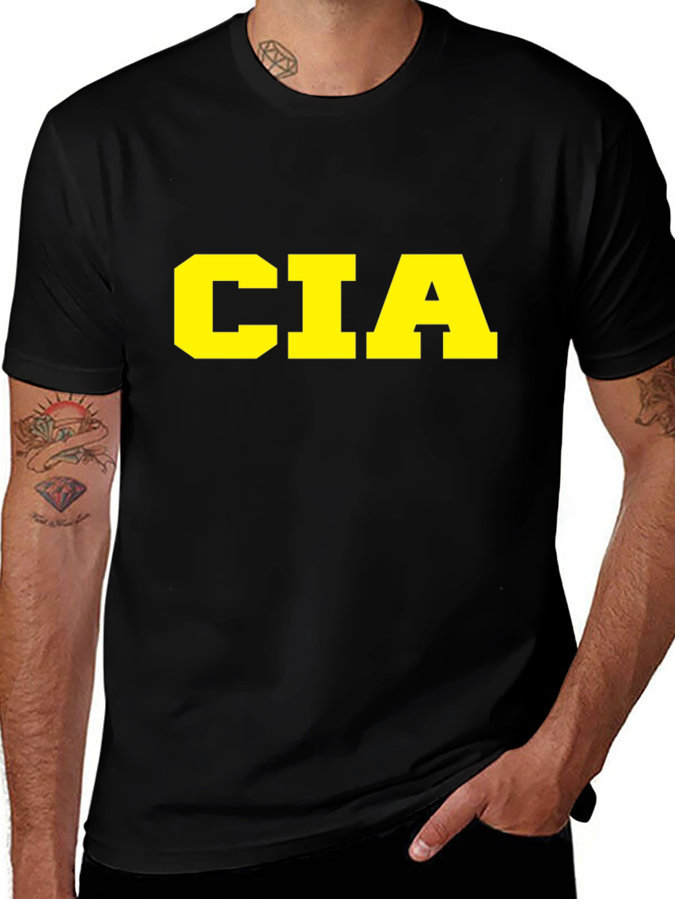 CIA Graphic T-Shirt - Black Cotton Tee