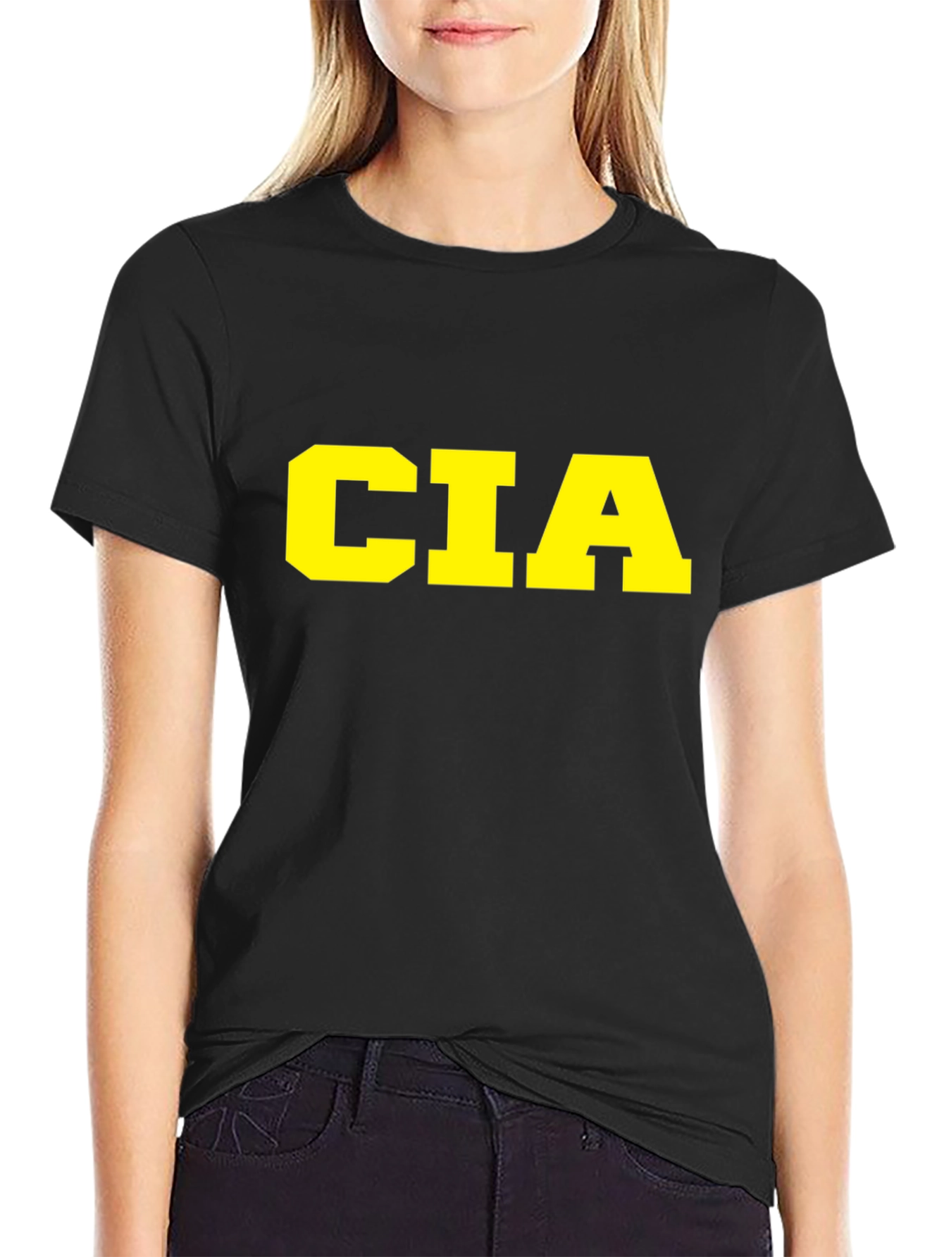 CIA Graphic T-Shirt - Black Cotton Tee