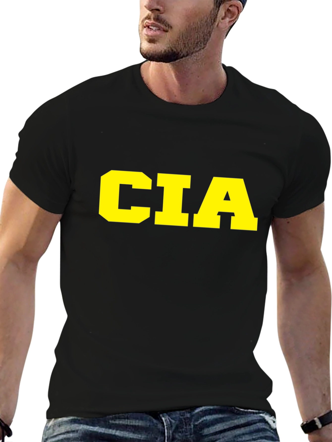 CIA Graphic T-Shirt - Black Cotton Tee