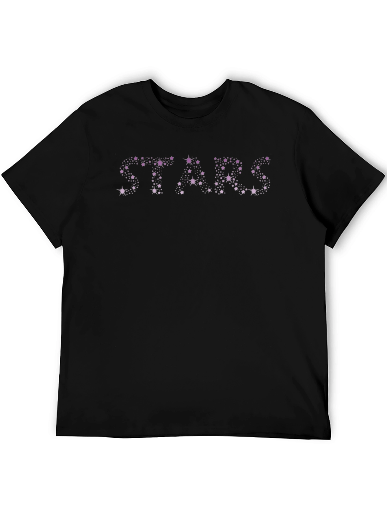 Stars Graphic Print Black T-Shirt