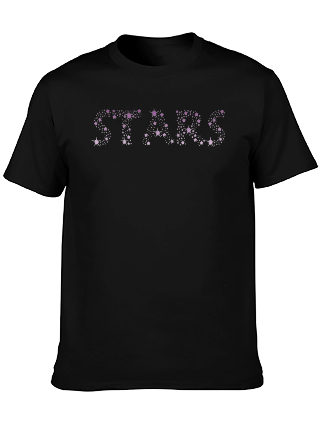 Stars Graphic Print Black T-Shirt