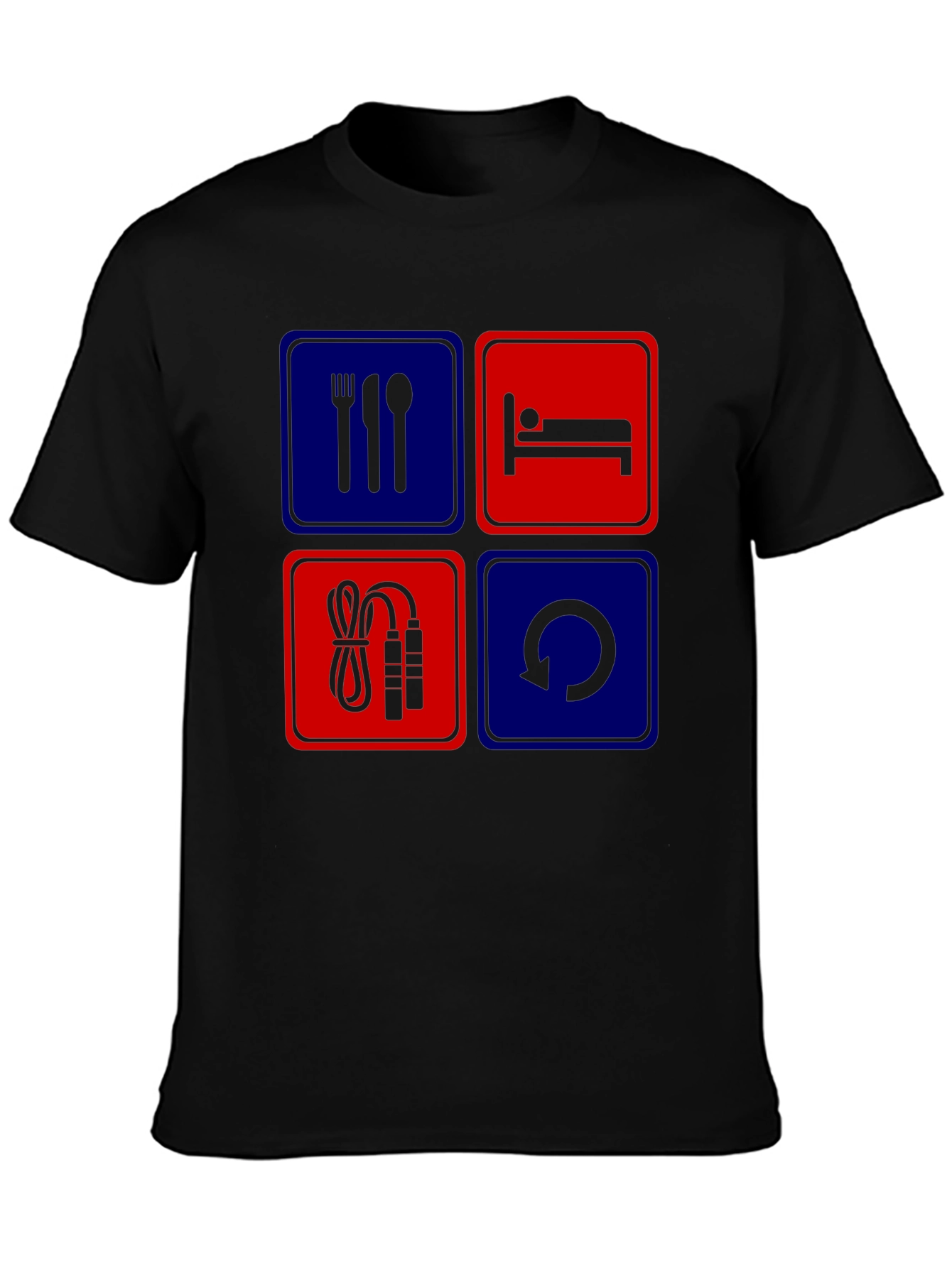 Eat Sleep Gym Repeat Graphic T-Shirt
