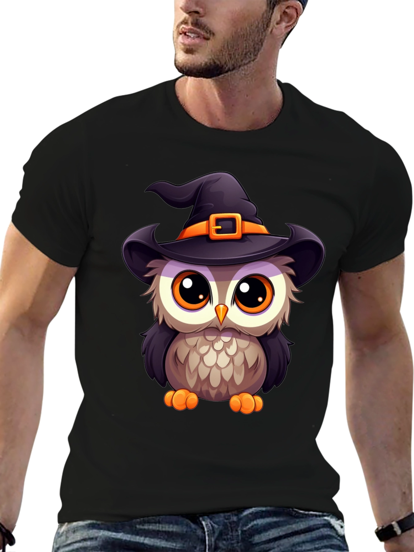 Cute Halloween Owl Witch T-Shirt