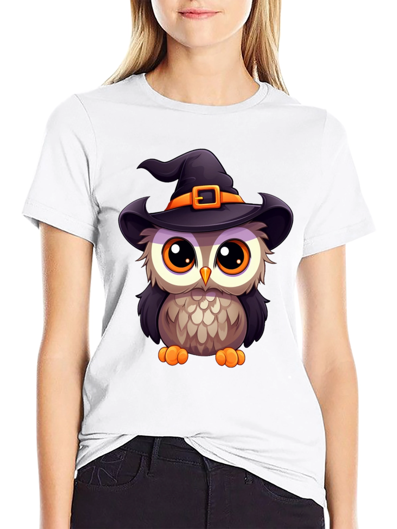 Cute Halloween Owl Witch T-Shirt