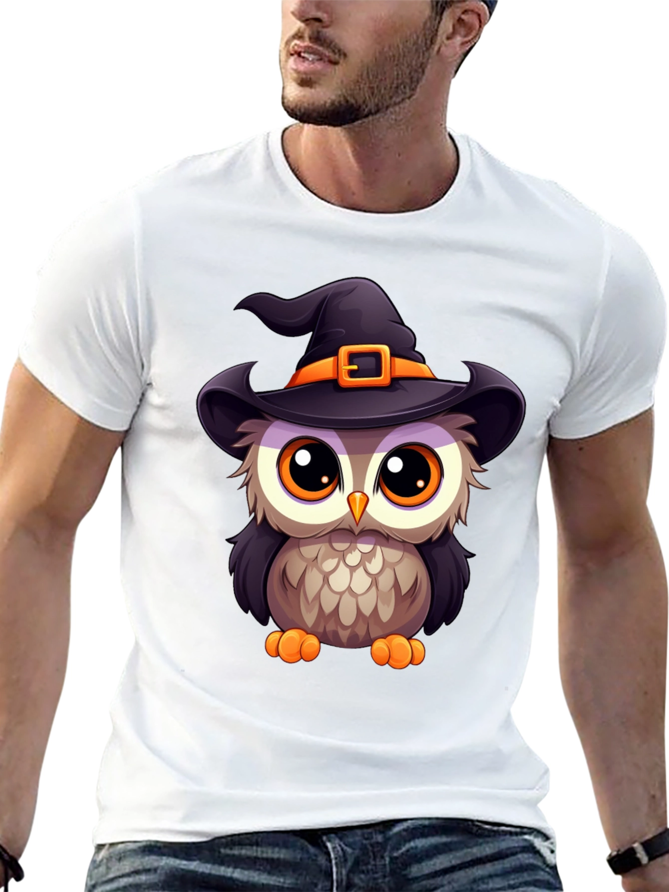 Cute Halloween Owl Witch T-Shirt