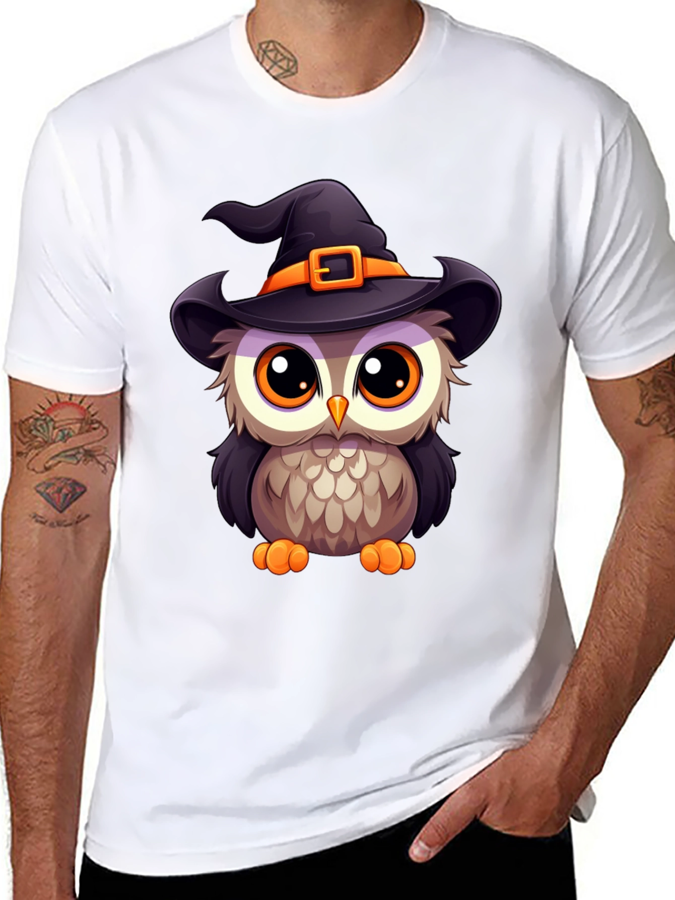 Cute Halloween Owl Witch T-Shirt