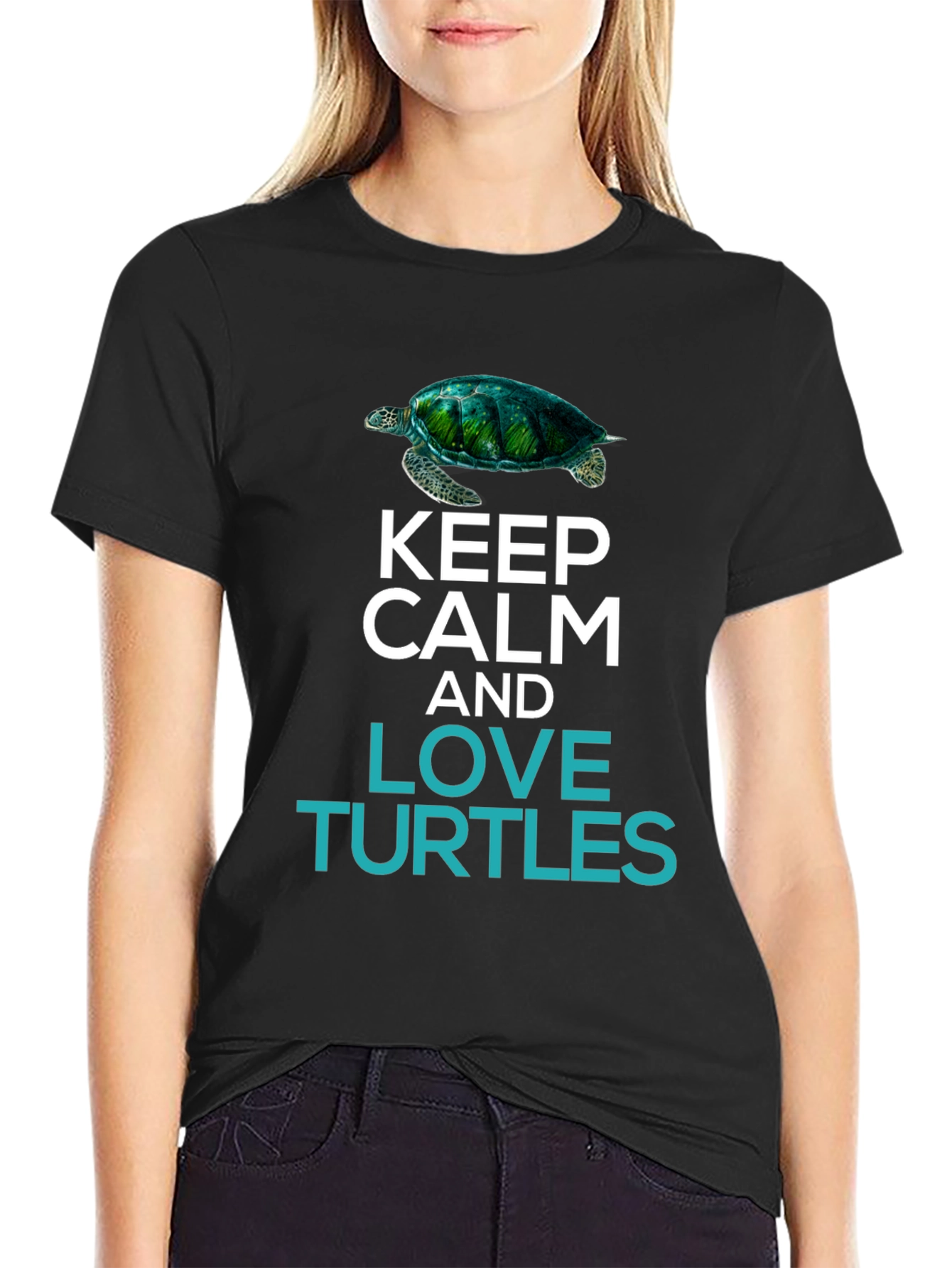 Keep Calm & Love Turtles Graphic T-Shirt