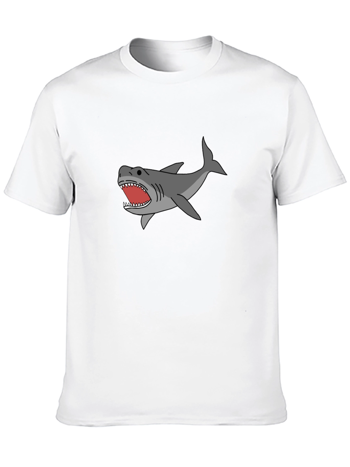 Shark Graphic Tee - Black Cotton T-Shirt
