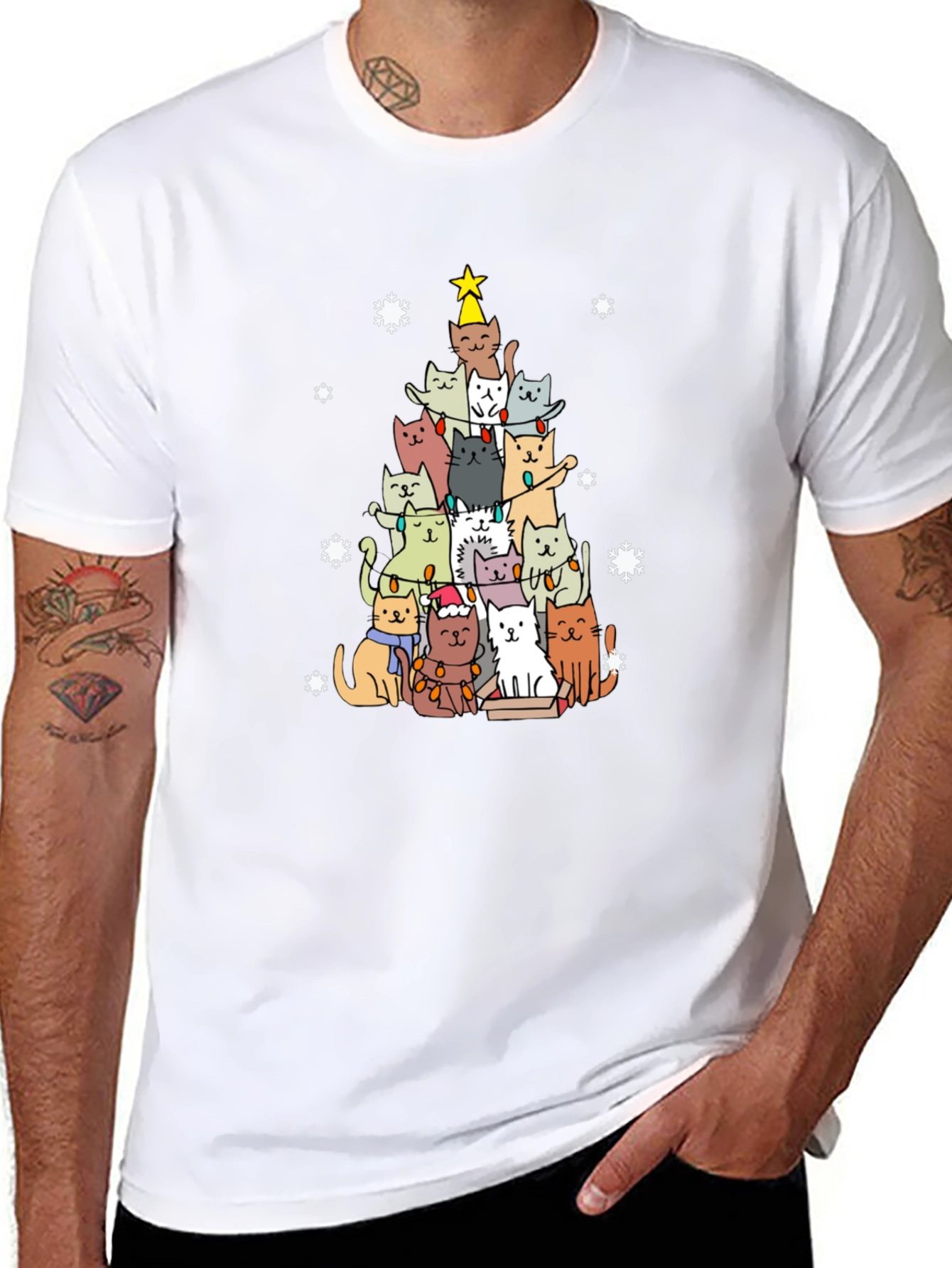 Festive Cat Christmas Tree T-Shirt