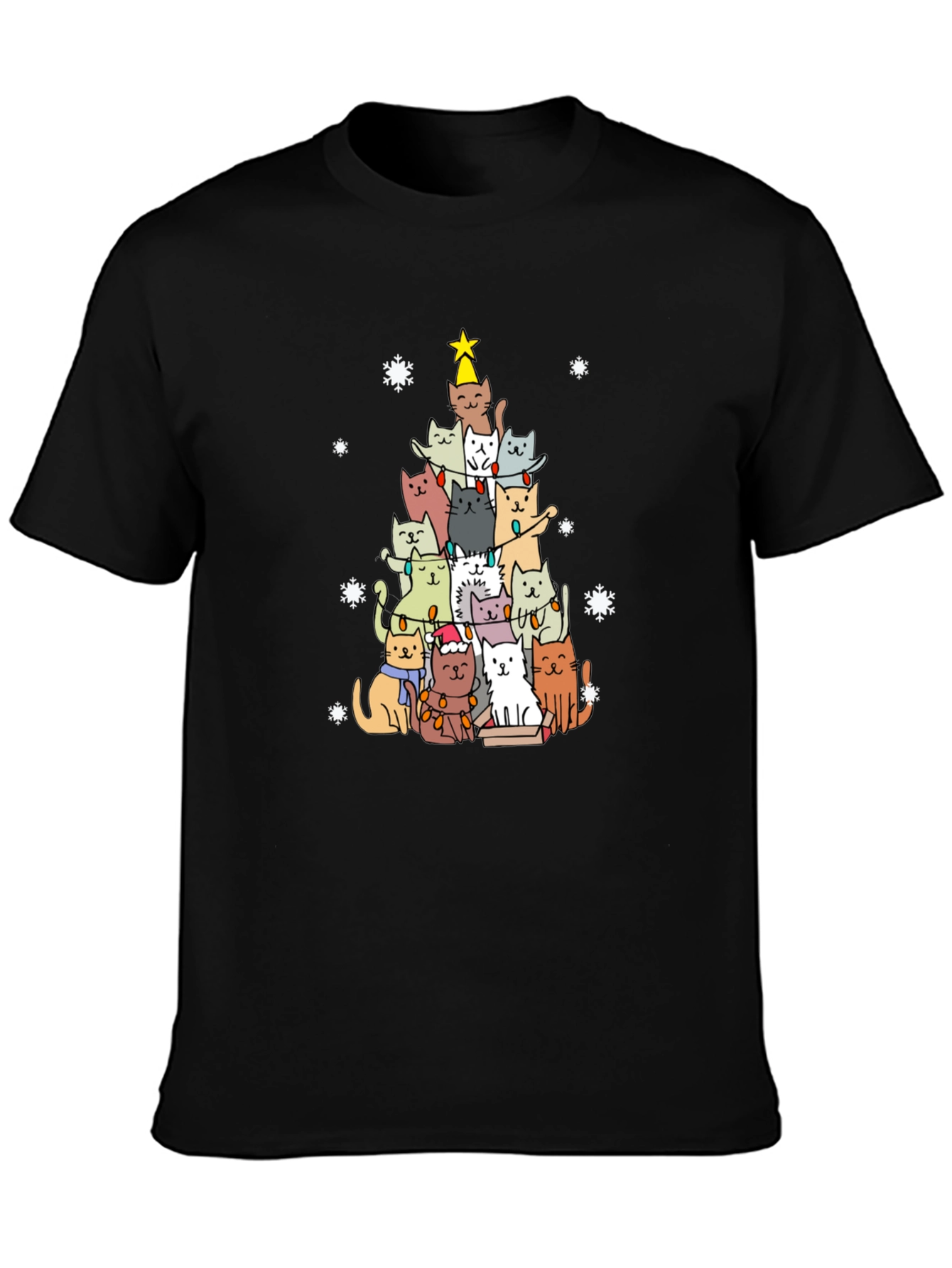 Festive Cat Christmas Tree T-Shirt