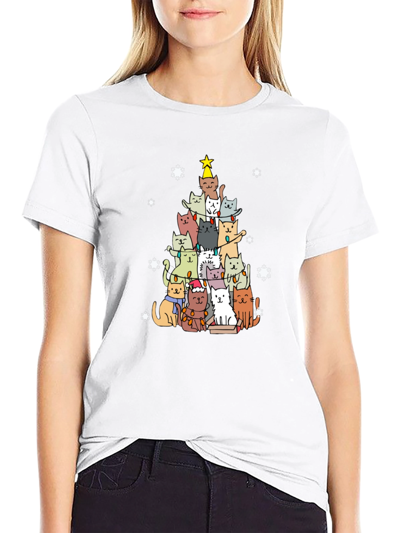 Festive Cat Christmas Tree T-Shirt