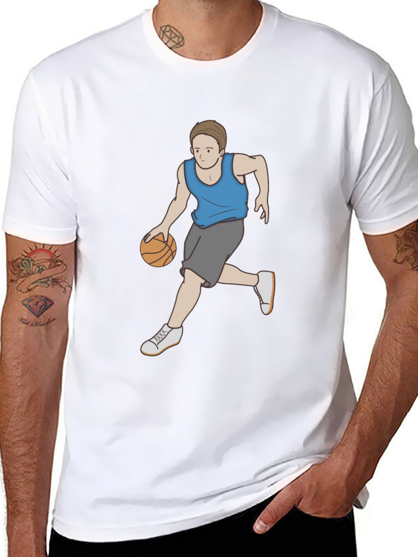 Basketball Player Graphic T-Shirt - Cool Black Tee