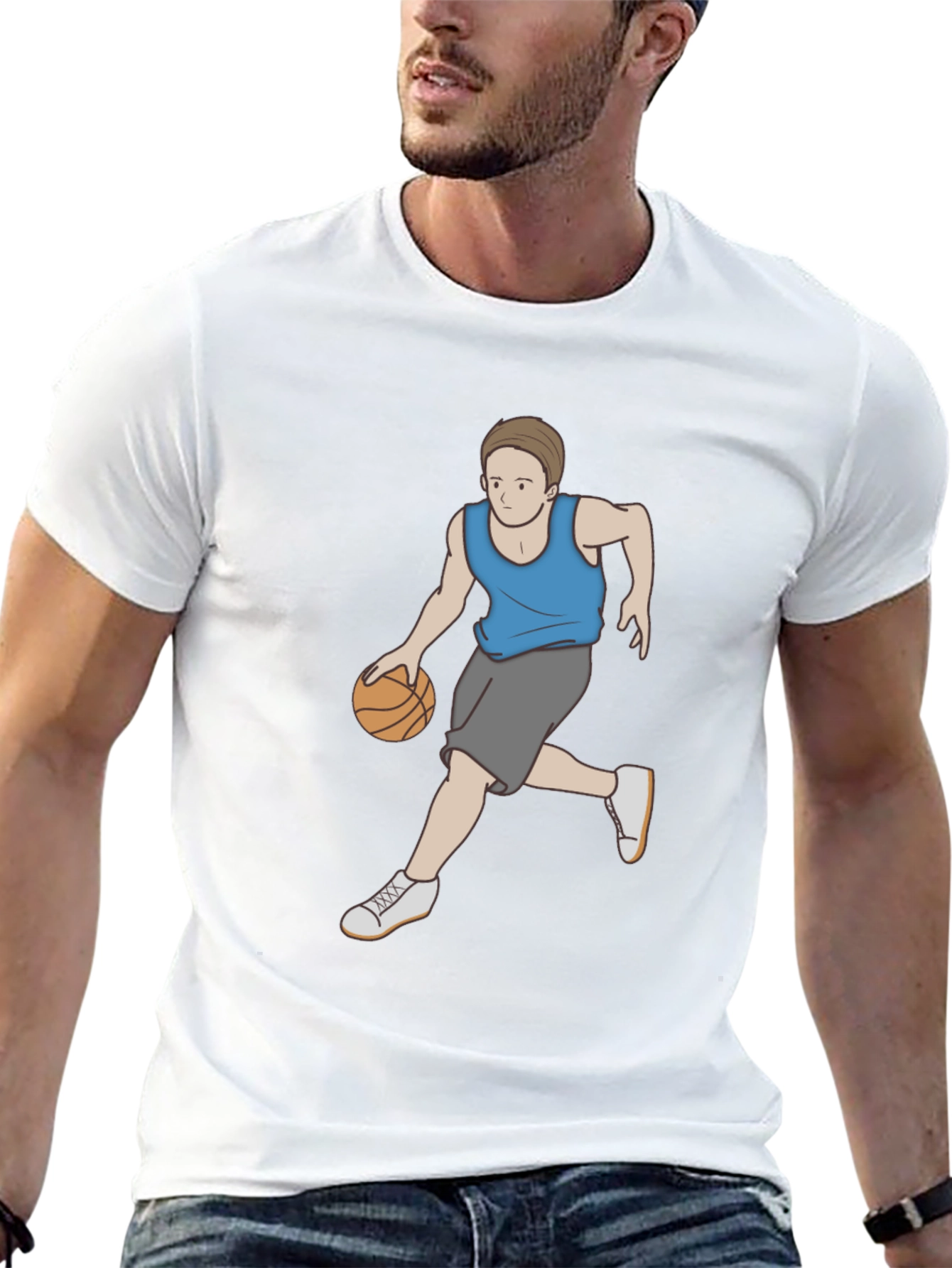 Basketball Player Graphic T-Shirt - Cool Black Tee
