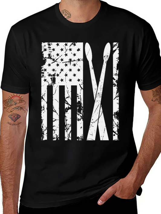 American Flag Drum Sticks Graphic Tee