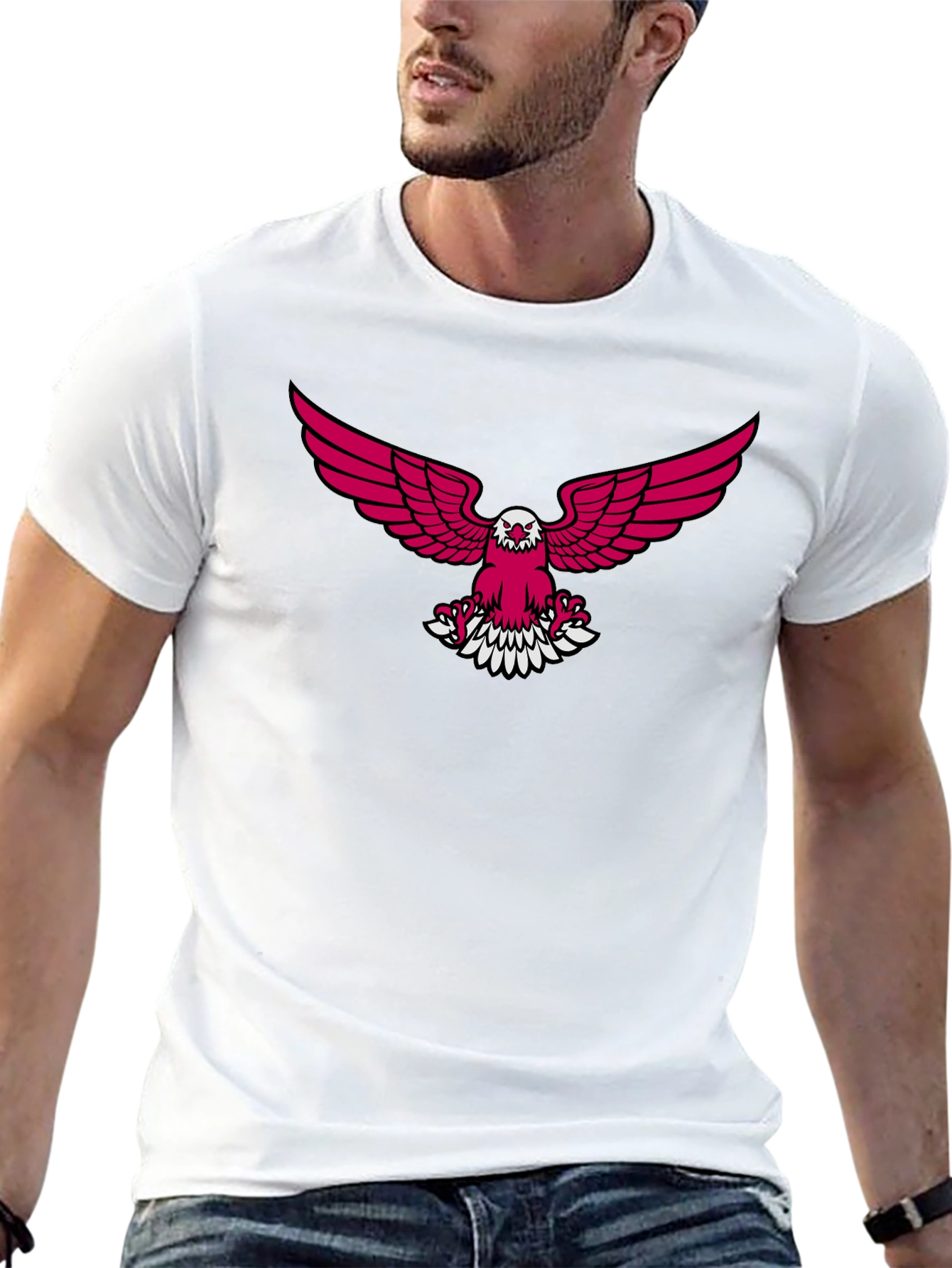 Black T-Shirt with Eagle Graphic
