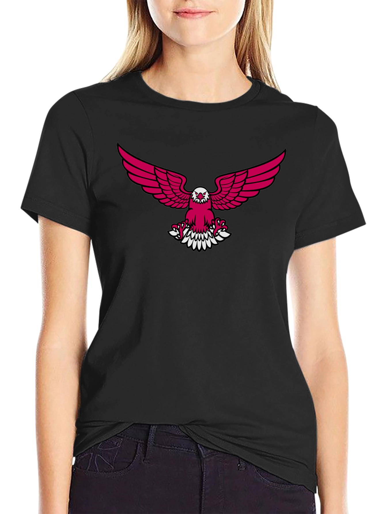 Black T-Shirt with Eagle Graphic