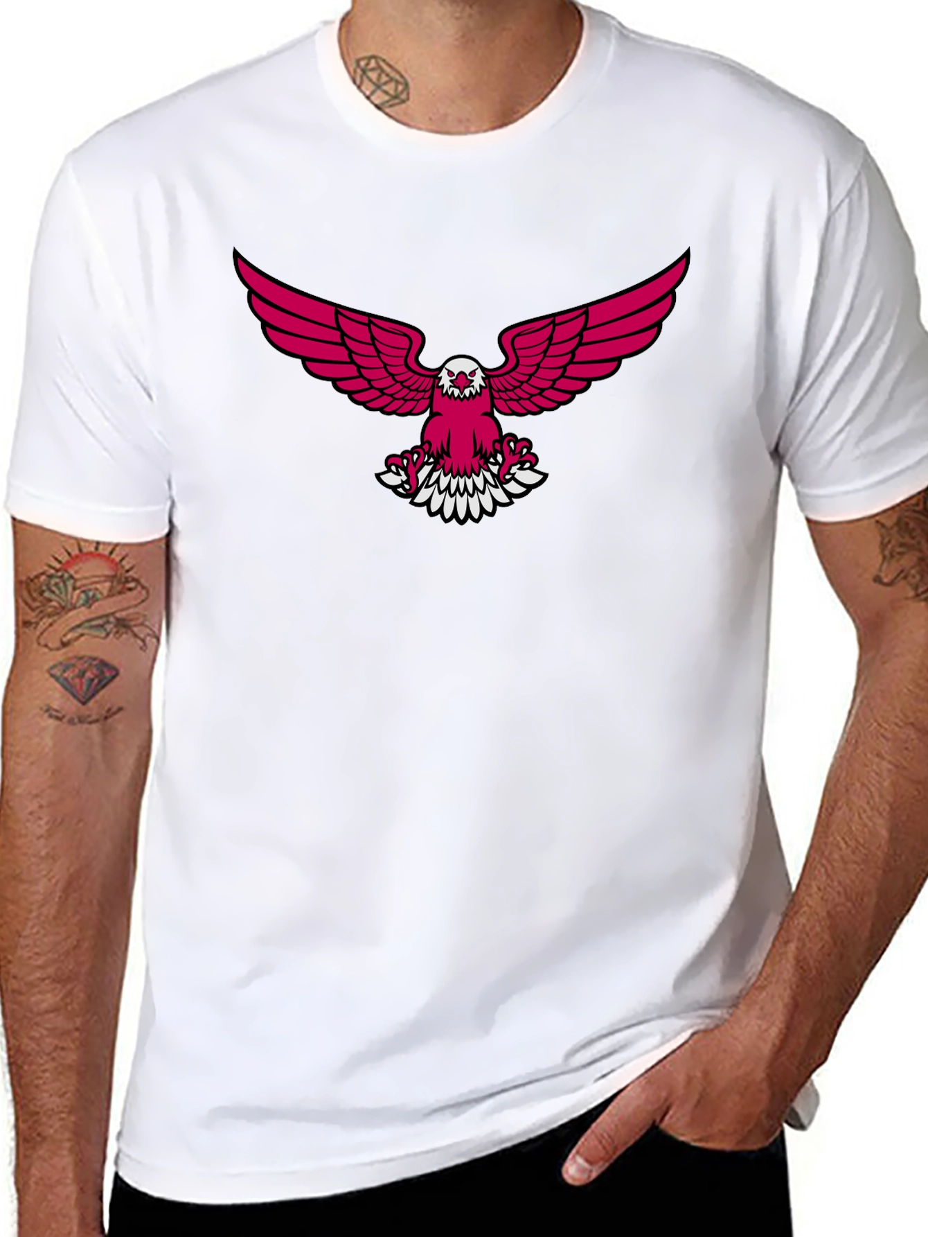 Black T-Shirt with Eagle Graphic