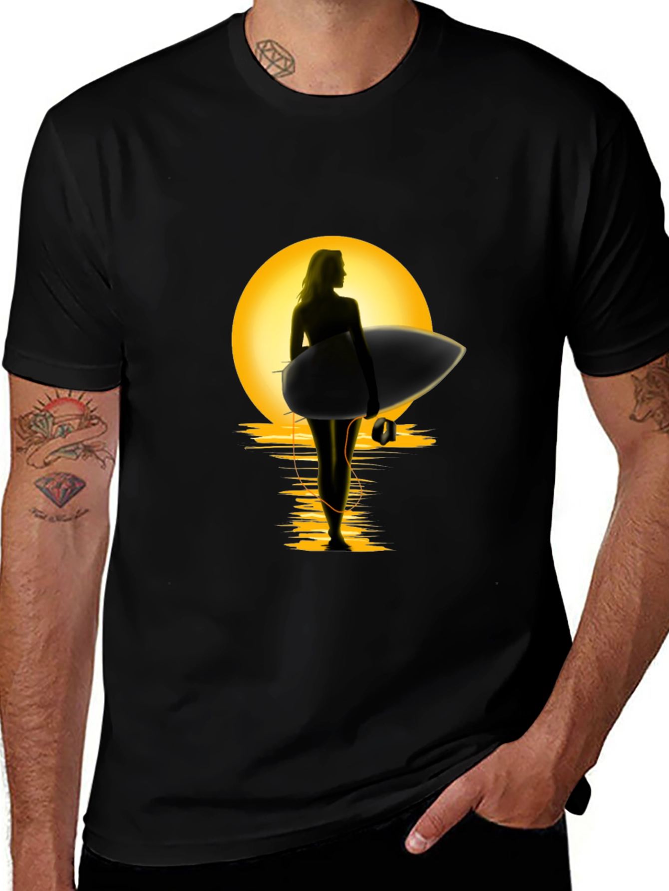 Sunset Surfer Graphic Tee - Premium Cotton Comfort