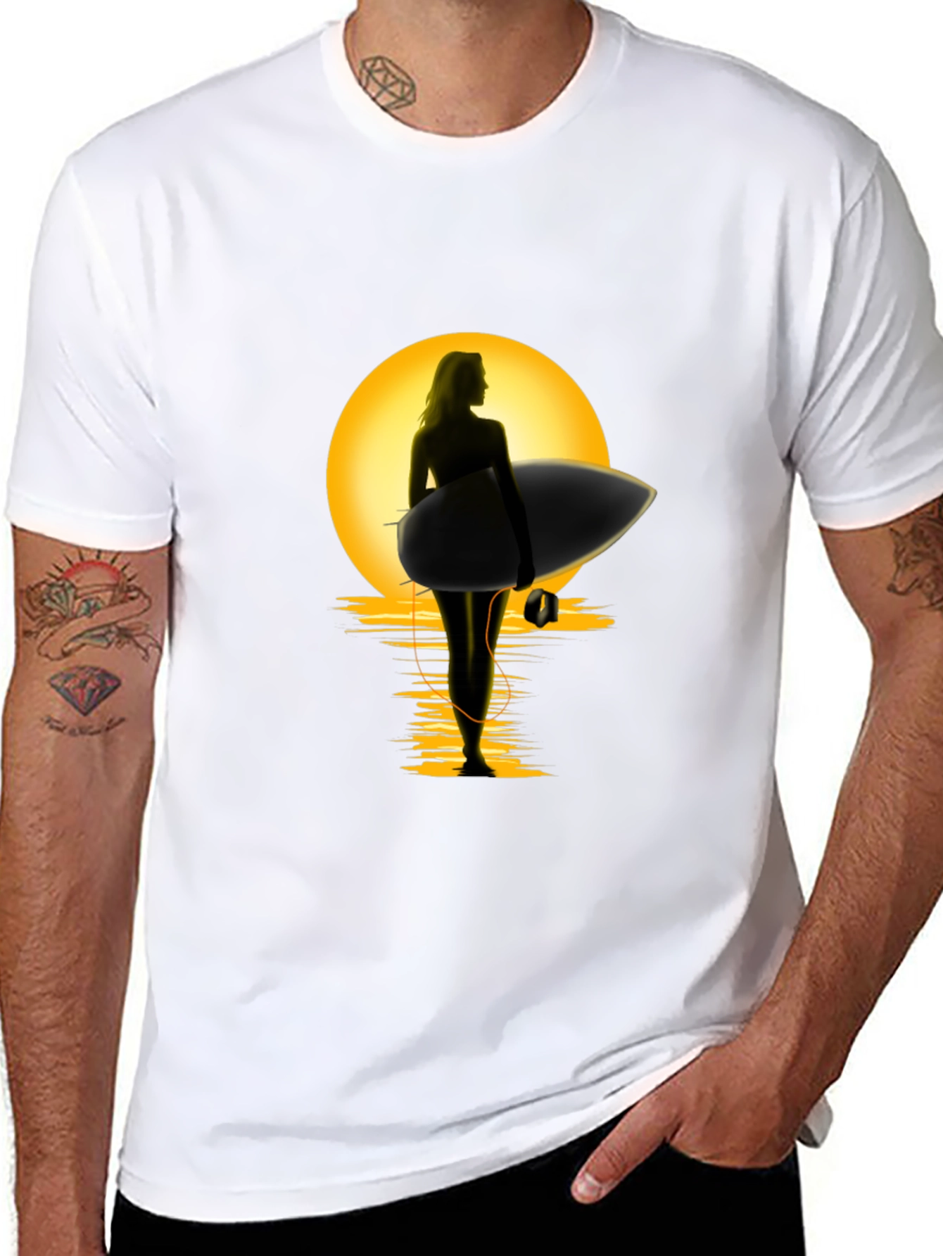 Sunset Surfer Graphic Tee - Premium Cotton Comfort