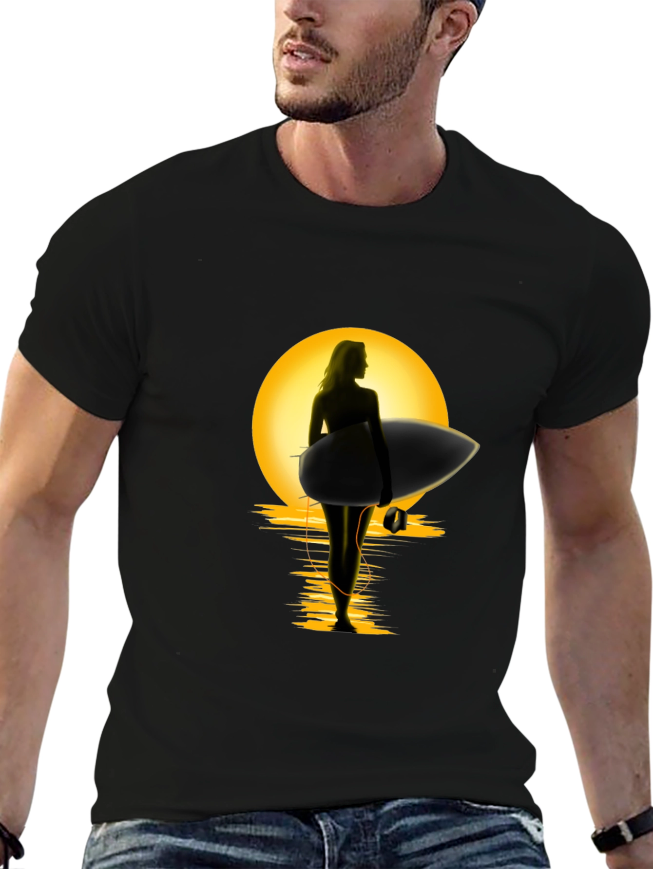 Sunset Surfer Graphic Tee - Premium Cotton Comfort