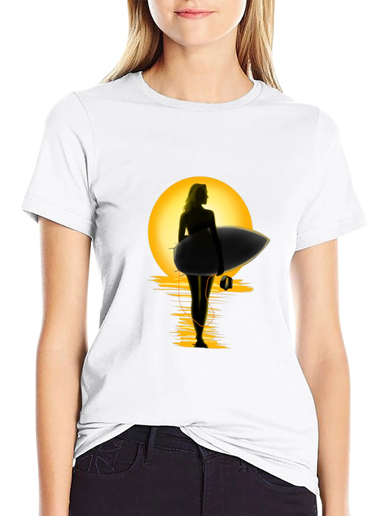 Sunset Surfer Graphic Tee - Premium Cotton Comfort