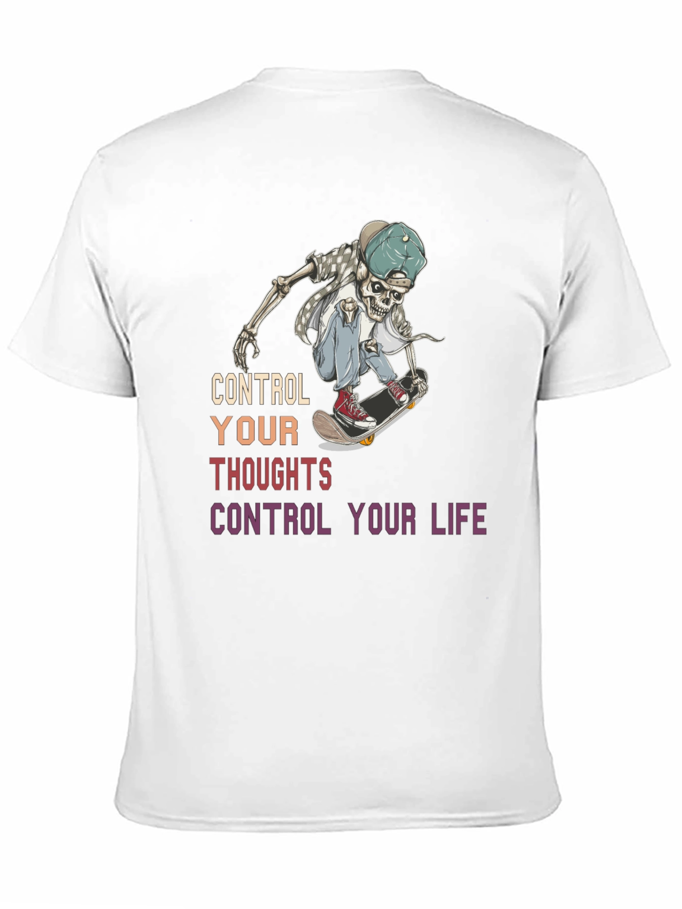 Skateboarding Skeleton Graphic T-Shirt