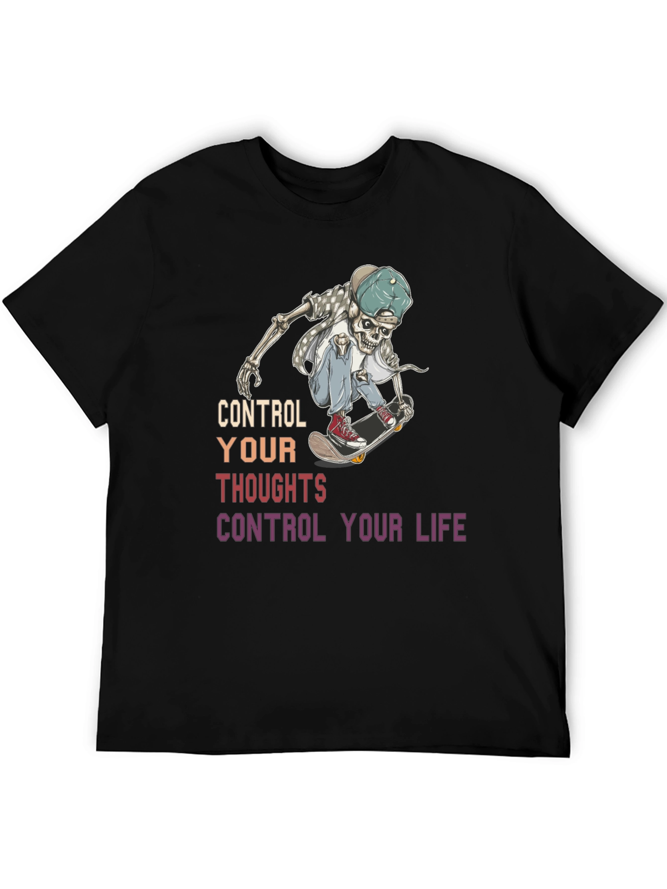 Skateboarding Skeleton Graphic T-Shirt