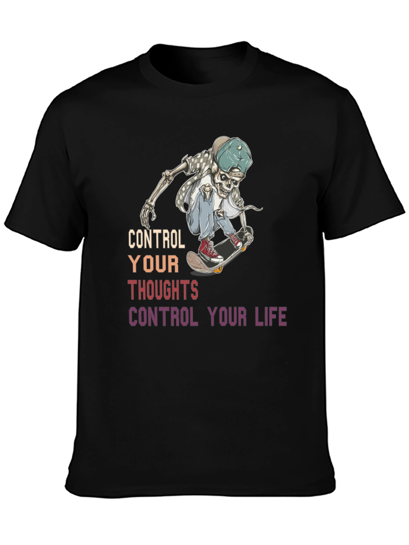 Skateboarding Skeleton Graphic T-Shirt
