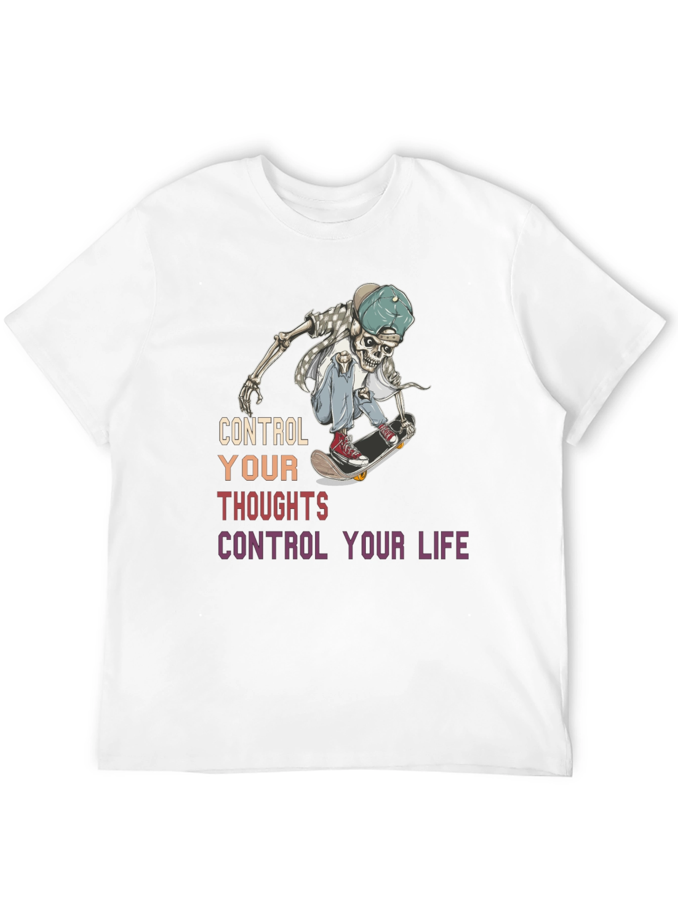 Skateboarding Skeleton Graphic T-Shirt