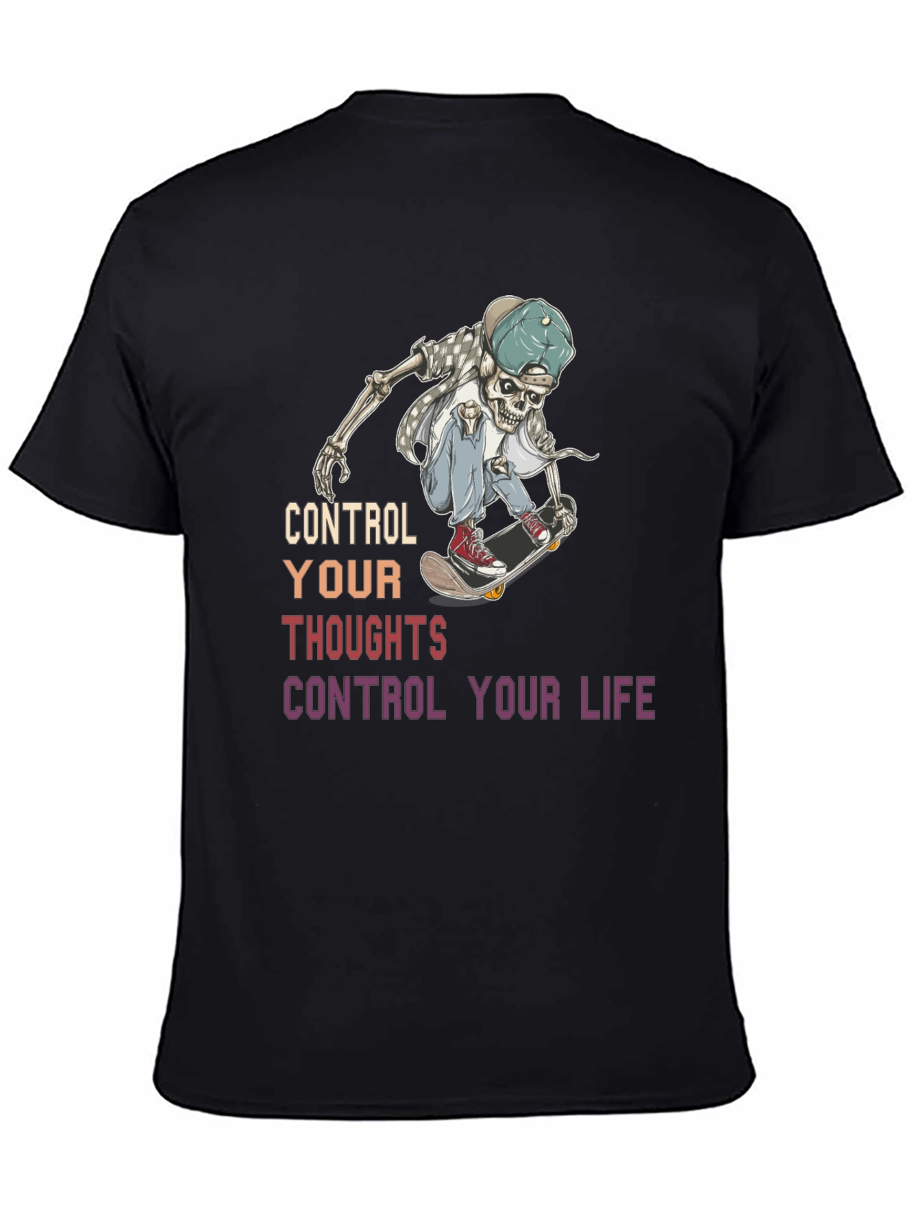 Skateboarding Skeleton Graphic T-Shirt
